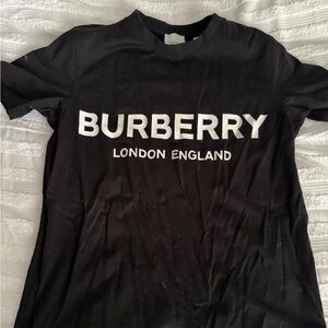 Burberry Black Tee with White Logo